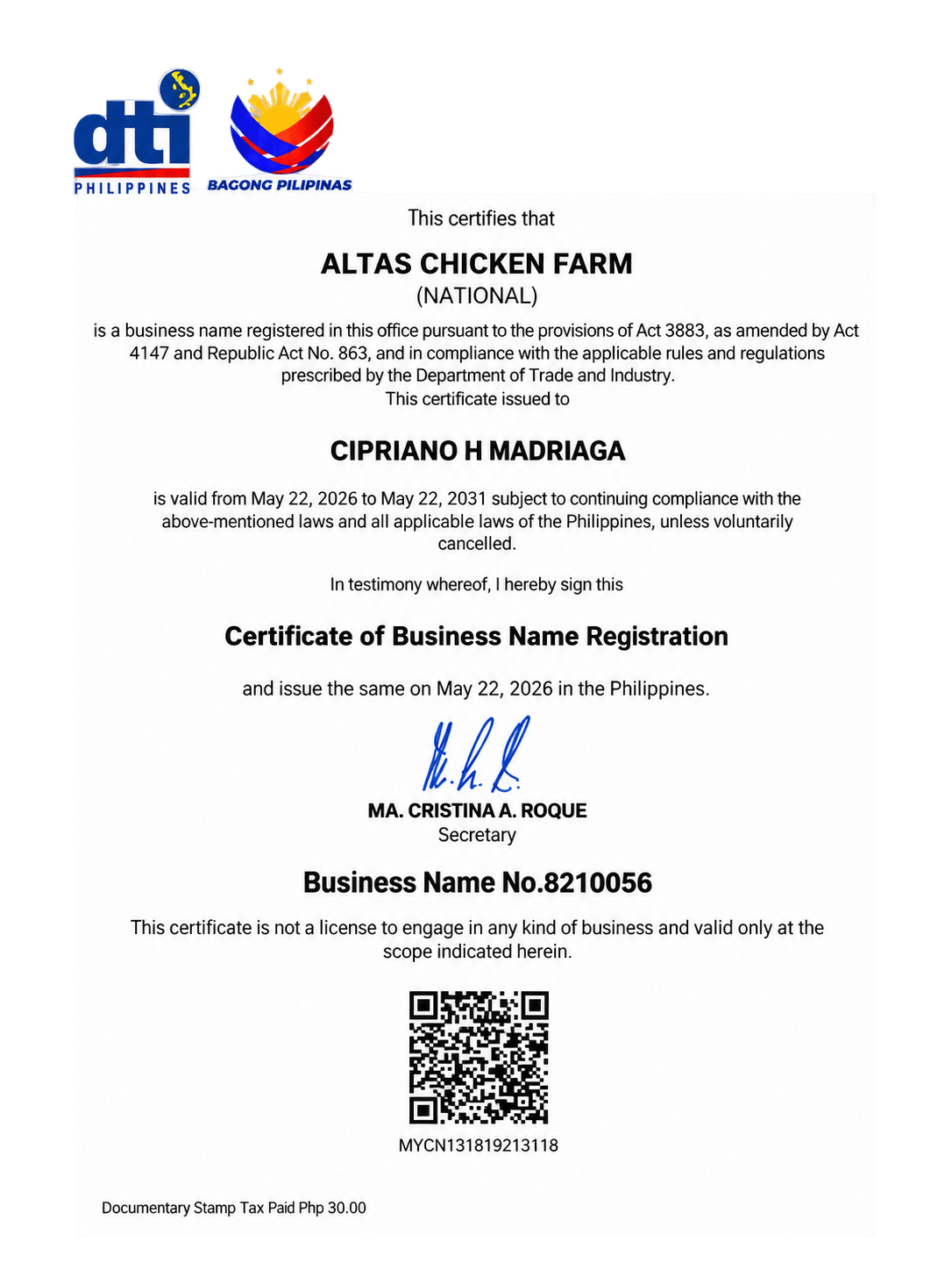 DTI Business Name Registration