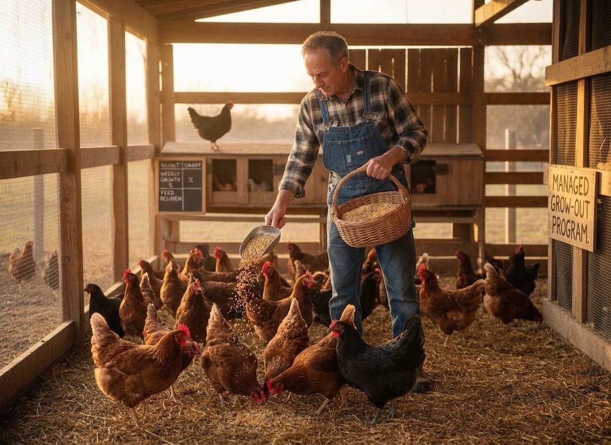 Farm-managed poultry grow-out